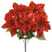 21" Metallic Poinsettia Artificial Flower Bush -Red (Pack of 12) - XPB303-RE