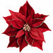 13" Velvet Shimmer Poinsettia Artificial Clip-On Flower -Red (Pack of 12) - XPH002-RE