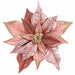11" Shimmer Poinsettia Artificial Clip-On Flower -Pink/Gold (Pack of 12) - XPH005-PK/GO