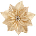 9" Metallic Poinsettia Artificial Clip-On Flower -Gold (Pack of 24) - XPH018-GO