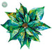 9" Pearl Metallic Artificial Poinsettia Clip-On Flower -Peacock (Pack of 12) - XPH139-PC
