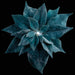 9" Velvet Poinsettia Battery Operated Fiber Optic Light Artificial Clip-On Flower -Aqua (Pack of 12) - XPH150-AQ
