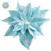 9" Velvet Poinsettia Battery Operated Fiber Optic Light Artificial Clip-On Flower -Aqua (Pack of 12) - XPH150-AQ