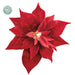 9" Velvet Poinsettia Battery Operated Fiber Optic Light Artificial Clip-On Flower -Red (Pack of 12) - XPH150-RE