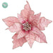 9" Glittered Artificial Poinsettia Clip-On Flower -Pink (pack of 12) - XPH241-PK
