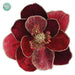 7" Glittered Artificial Magnolia Clip-On Flower -Burgundy/Gold (pack of 12) - XPH263-BU/GO