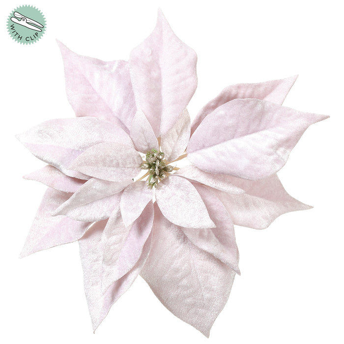 9" Velvet Artificial Poinsettia Clip-On Flower -Mauve (pack of 12) - XPH390-LL