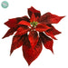 9" Velvet Artificial Poinsettia Clip-On Flower -Red (pack of 12) - XPH390-RE
