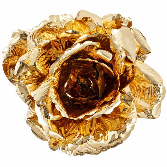 6" Metallic Rose Artificial Clip-On Flower -Gold (Pack of 24) - XPH405-GO