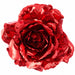 6" Metallic Rose Artificial Clip-On Flower -Red (Pack of 24) - XPH405-RE