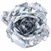 6" Metallic Rose Artificial Clip-On Flower -Silver (Pack of 24) - XPH405-SI