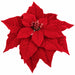 10" Velvet Poinsettia Artificial Clip-On Flower -Red (Pack of 12) - XPH439-RE