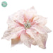7" Snowed Artificial Poinsettia Clip-On Flower -Peach (pack of 24) - XPH587-PE