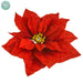 10.5" Velvet Artificial Poinsettia Clip-On Flower -Red (pack of 24) - XPH590-RE
