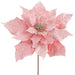 12" Velvet Poinsettia Artificial Flower Stem Pick -Pink (Pack of 12) - XPK002-PK