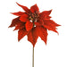 9" Velvet Artificial Poinsettia Flower Stem -Red (pack of 24) - XPK204-RE