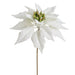 9" Velvet Artificial Poinsettia Flower Stem -White (pack of 24) - XPK204-WH