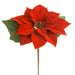 13" Velvet Artificial Poinsettia Flower Stem -Red (pack of 12) - XPK205-RE