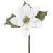 15" Velvet Poinsettia Artificial Flower Stem Pick -White (Pack of 24) - XPK650-WH