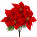 19" Outdoor Water-Resistant Artificial Poinsettia Flower Bush -Red (Pack of 12) - XPO190-RE