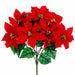 15" Outdoor Water-Resistant Artificial Poinsettia Flower Bush -Red (Pack of 12) - XPO210-RE