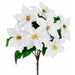 15" Outdoor Water-Resistant Artificial Poinsettia Flower Bush -White (Pack of 12) - XPO210-WH