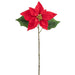 19" Velvet Poinsettia Artificial Flower Stem -Red (Pack of 24) - XPS011-RE