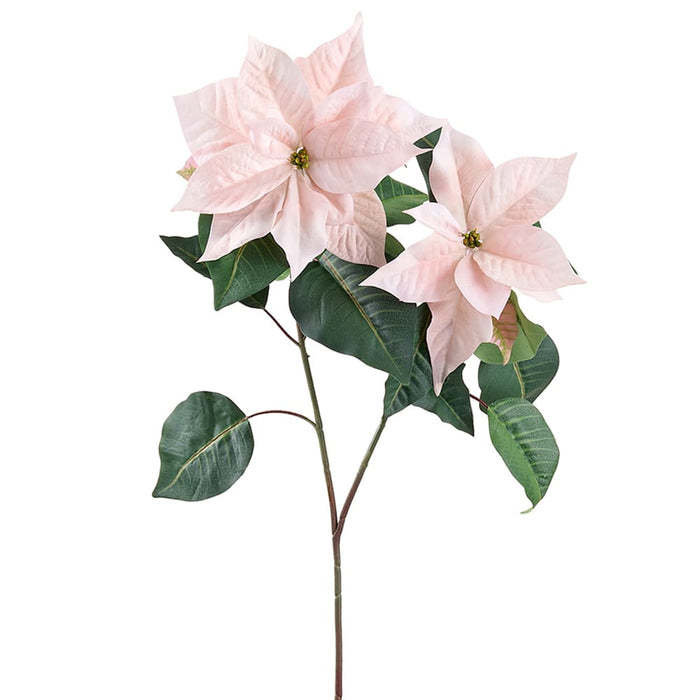 36" Velvet Poinsettia Artificial Flower Stem -Pink (Pack of 8) - XPS102-PK