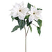 36" Velvet Poinsettia Artificial Flower Stem -White (Pack of 8) - XPS102-WH