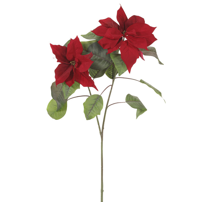 36" Poinsettia Artificial Flower Stem -Red (pack of 8) - XPS111-RE