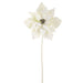 38" Velvet Poinsettia Artificial Flower Stem -White (Pack of 12) - XPS416-WH