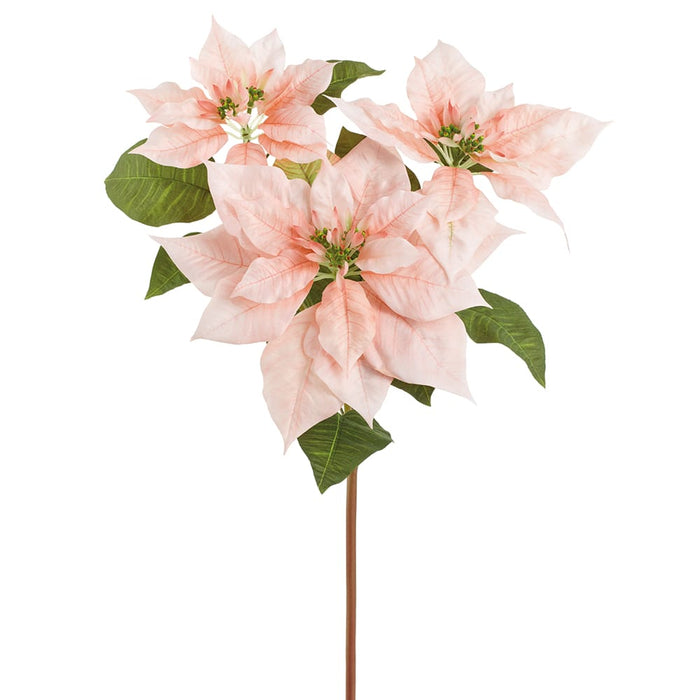 28" Poinsettia Silk Flower Stem -Pink (Pack of 12) - XPS494-PK