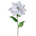28" Metallic Crackle-Finished Artificial Poinsettia Flower Stem -Silver (pack of 12) - XPS631-SI