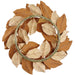 22" Metallic Velvet Artificial Magnolia Leaf Wreath -Gold (Pack of 2) - XPW002-GO