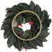 22" Metallic Shimmer Artificial Poinsettia Flower Wreath -Red (Pack of 2) - XPW004-RE