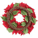 22" Velvet Artificial Poinsettia Flower Wreath -Red (Pack of 2) - XPW005-RE