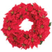 22" Velvet Artificial Poinsettia Flower Wreath -Red (Pack of 2) - XPW005-RE