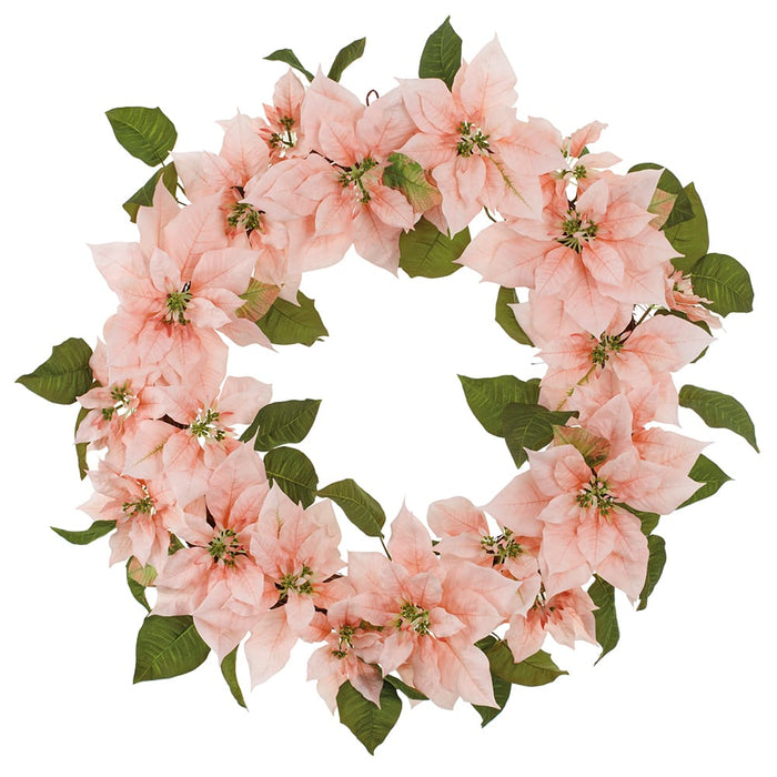 36" Poinsettia Flower Silk Wreath -Pink (Pack of 2) - XPW499-PK