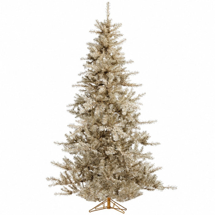7'6"Hx62"W Tinsel Artificial Christmas Tree, LED Pre-Lit -Platinum - Y0T084-PM
