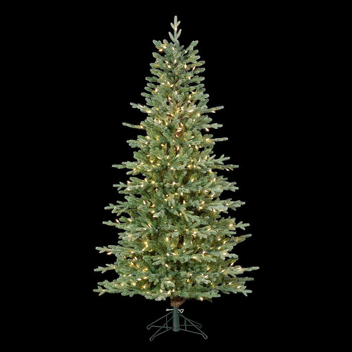 6'Hx40"W Flocked Alaska Spruce Artificial Christmas Tree, LED Pre-Lit -Green - Y5A326-GR/FS