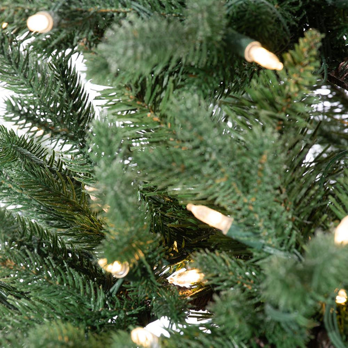 6'Hx40"W Flocked Alaska Spruce Artificial Christmas Tree, LED Pre-Lit -Green - Y5A326-GR/FS