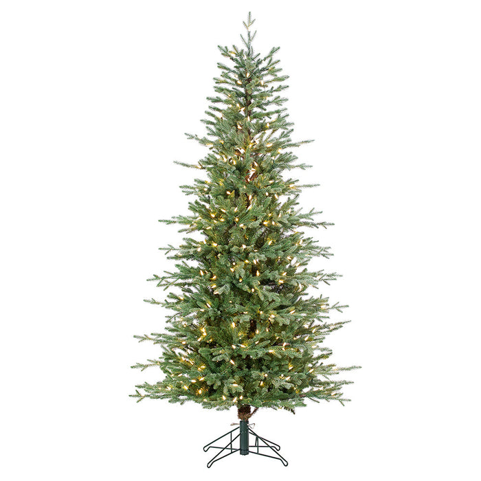 6'Hx40"W Flocked Alaska Spruce Artificial Christmas Tree, LED Pre-Lit -Green - Y5A326-GR/FS