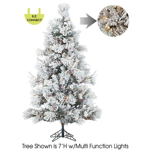 9'Hx60"W Drooping Snowed Pine Multi Functional LED-Lighted Artificial Christmas Tree w/Stand -Snow - Y8D319-SN