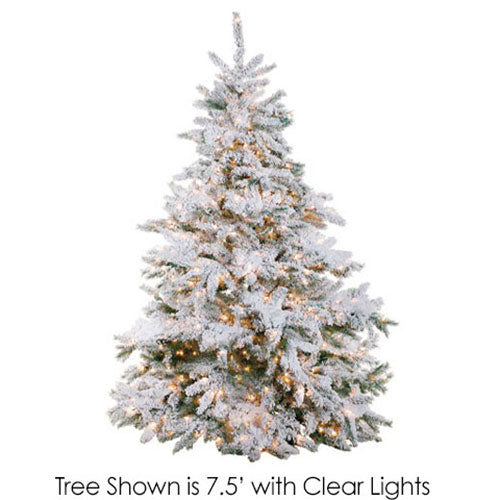 7'6"Hx72"W Heavy Flocked Dorset Pine Artificial Christmas Tree, LED Pre-Lit -Snow - Y8S707-SN