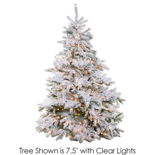 9'Hx81"W Heavy Flocked Dorset Pine Artificial Christmas Tree, LED Pre-Lit -Snow - Y8S709-SN