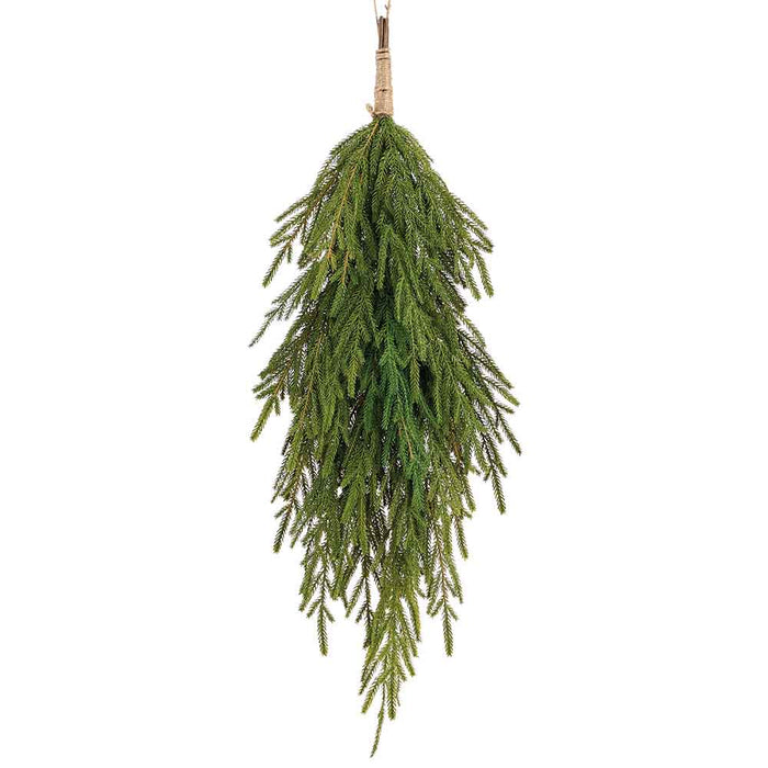 36" PE Soft-Touch Artificial Cypress Door Teardrop Swag -Green (Pack of 4) - YAN037-GR