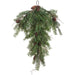 33" Pine & Pinecone Artificial Hanging Teardrop Door Swag -Green/Brown (Pack of 6) - YAP155-GR/BR