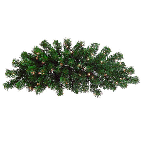 28" Wide Artificial Windsor Pine Lighted Swag -Green (pack of 6) - YAW302-GR