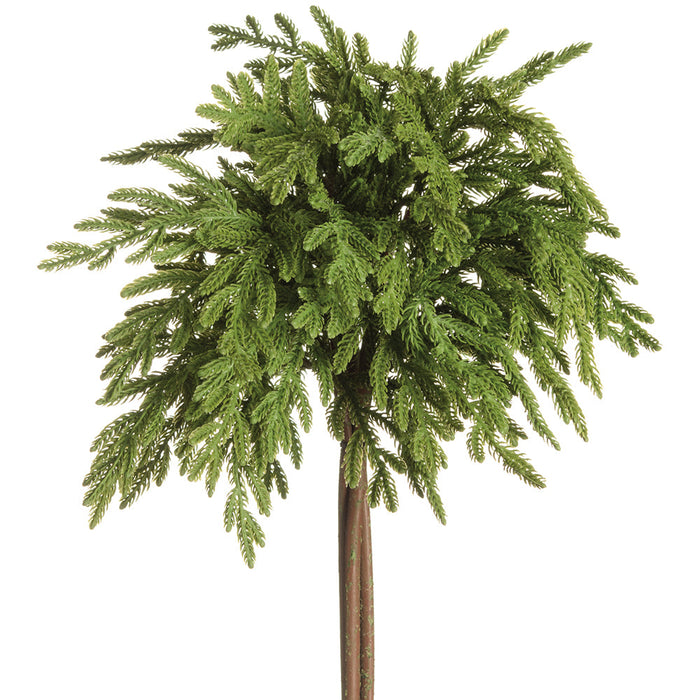 17.5" Glittered Artificial Pine Stem Bundle -Green (Pack of 12) - YB4075-GR