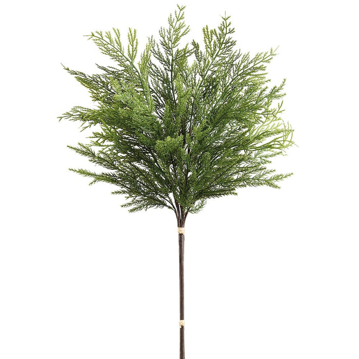 26" Mixed Cedar Artificial Stem Bundle -Green (Pack of 12) - YBC767-GR